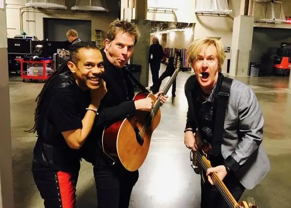 From l. to r., B. David Whitworth, Keith Howland, and, Jeff Coffey having fun prior to performing. Photo credit Walfredo Reyes, Jr.